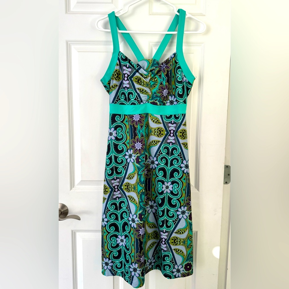 Prana amaya teal floral dress